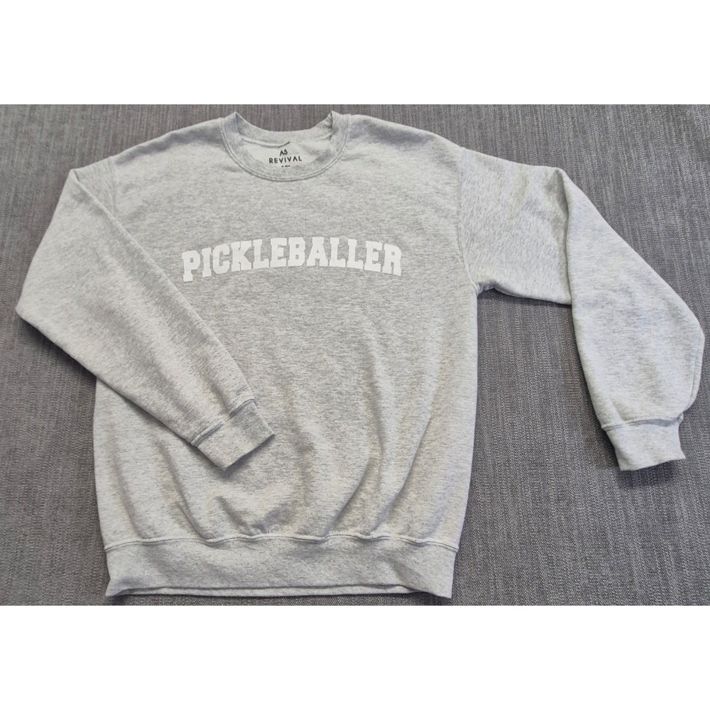 As‎ Revival Pickleballer  gray crewneck sweatshirt women's S/M pullover fleece